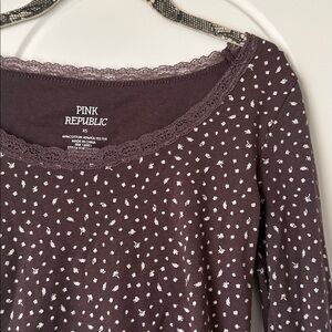 Pink Republic Women's Dark Brown Polka Dot Long Sleeve Top